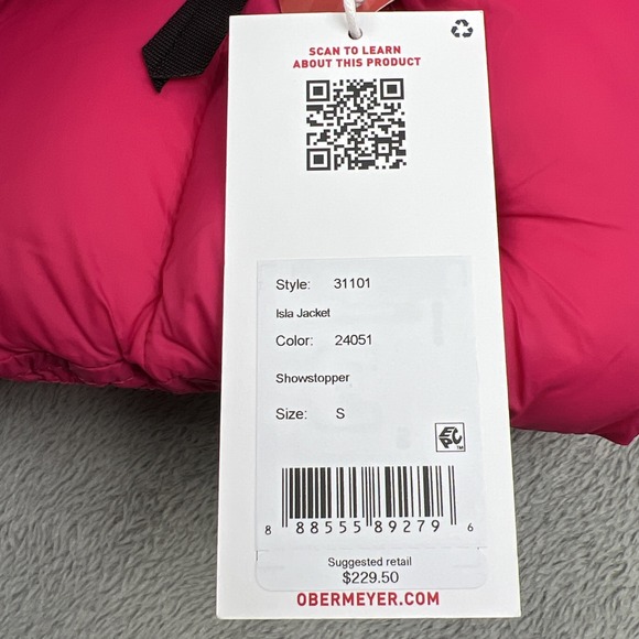 NEW Obermeyer Isla Jacket Teen Girl's Small Size 8 Pink Puffer‎ Snow 31101 - Picture 2 of 13